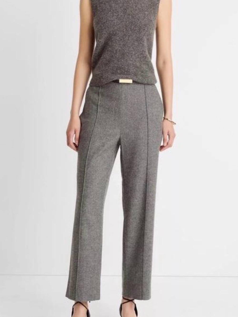 NWT Vince Italian Wool-Blend Easy Pull-On Pants Gray XL $468